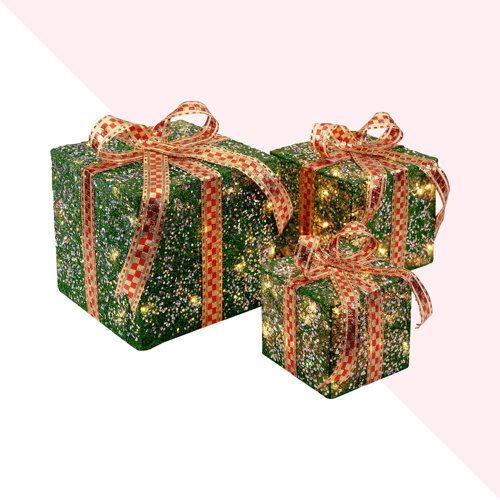 Hashtag Home 3 Piece Gift Boxed Christmas Decoration Lighted Display